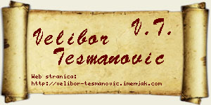 Velibor Tešmanović vizit kartica